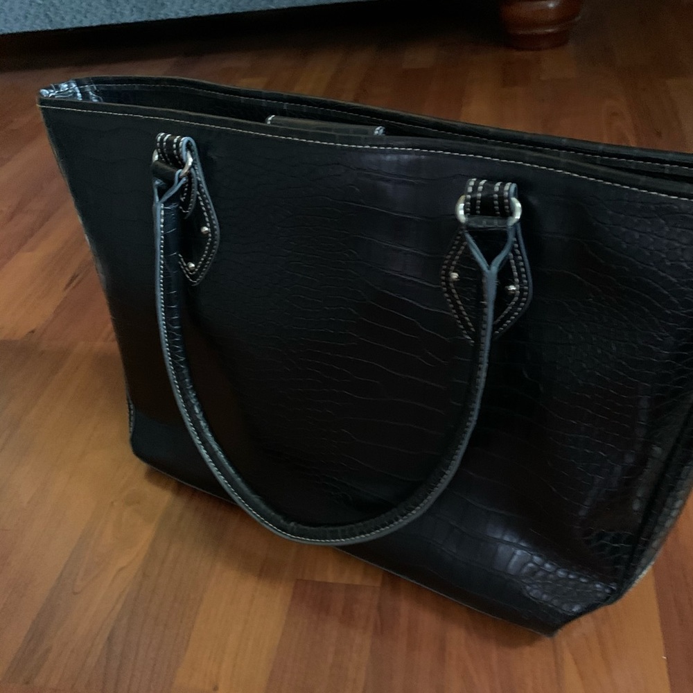 Black Leather Laptop Bag